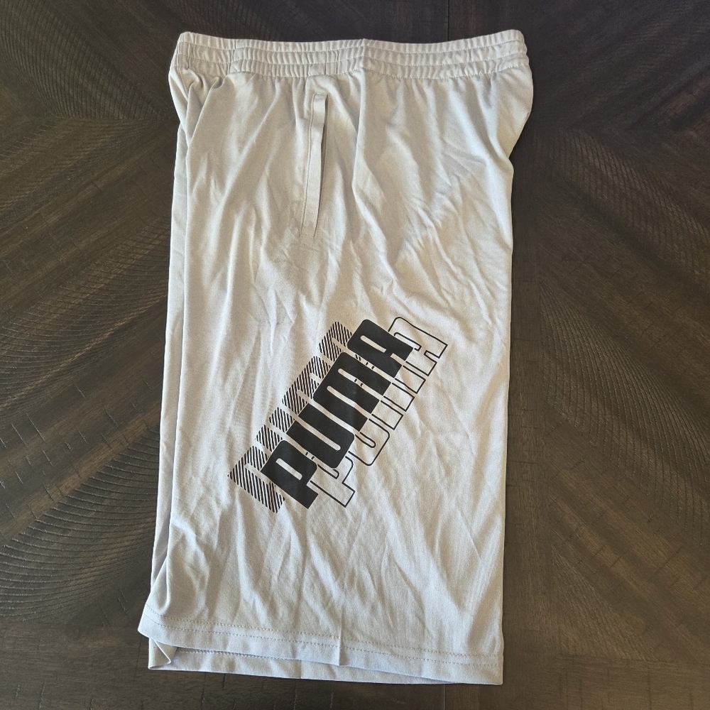 Puma Kids Xl (18-20) Grey Active Basketball Shorts W/ Pockets Psp22v9b-03422